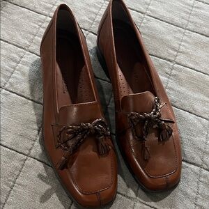 Naturalizer Brown Leather Tassel Loafers